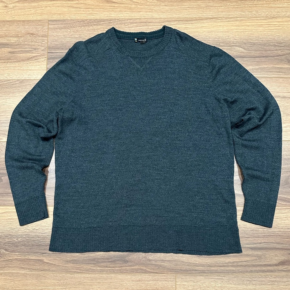 Smartwool Crewneck Sweater in Green/Gray Knit Size XL